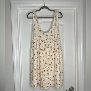 Forever 21 White and Brown Floral Jumpsuit